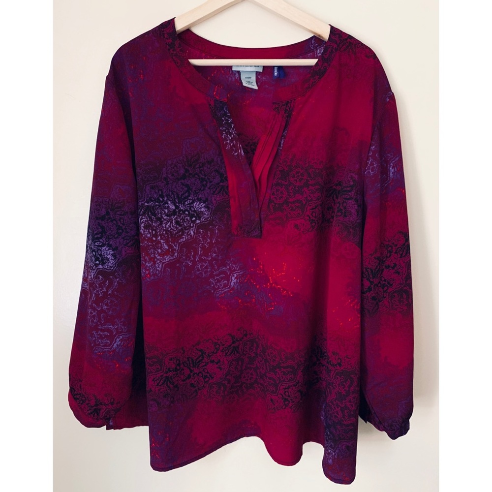 Catherines • 3XWP • Split Neck Blouse